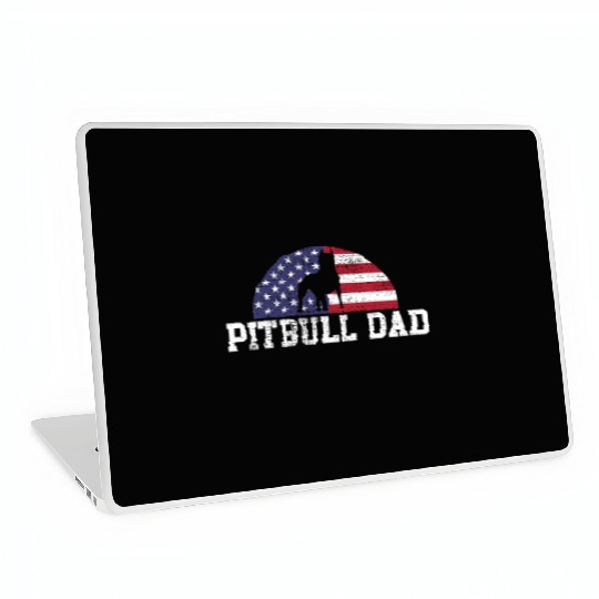 Pitbull Dad Papa Love Bond Unique Design Laptop Skins
