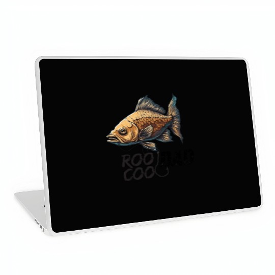 Funy Father's Day Reel Cool Dad Crazy Dog Dad Fish Laptop Skins