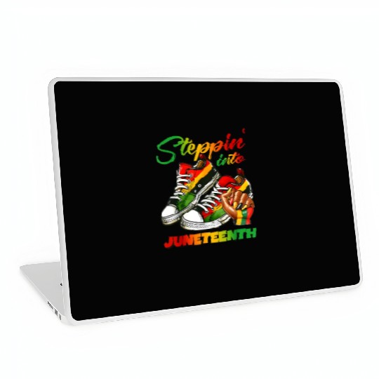 stepping into juneteenth Afro Woman Black Girl Laptop Skins