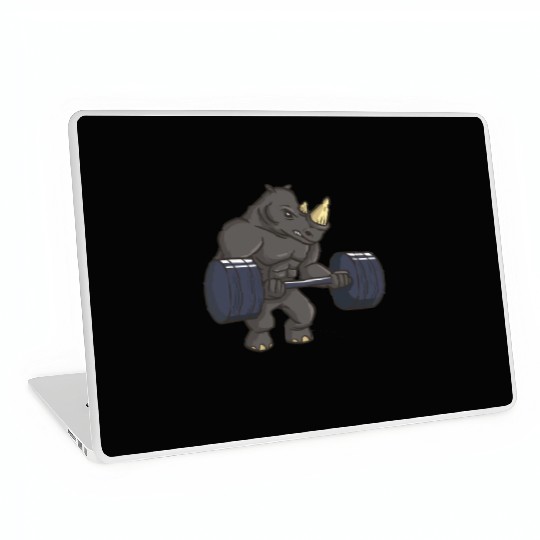 Rhinoceros Powerlifting Weightlifting Gym Rhino Lo Laptop Skins