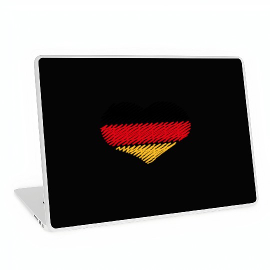 Heart - Black Red Gold (Germany / Flag / Scribble) Laptop Skins