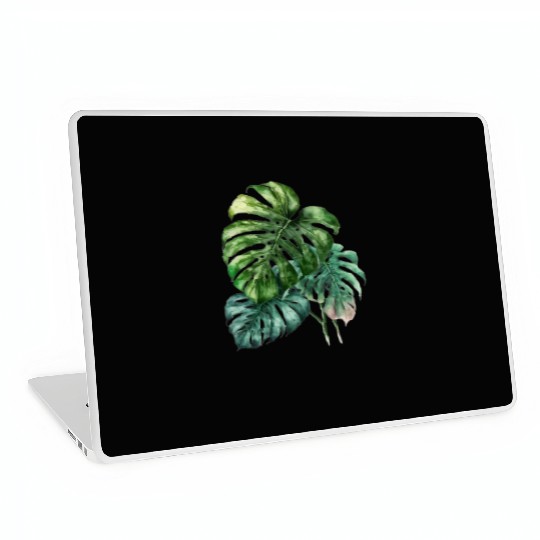 Watercolor Tropical Leaves Clipart, Tropical Leaf Laptop Skins