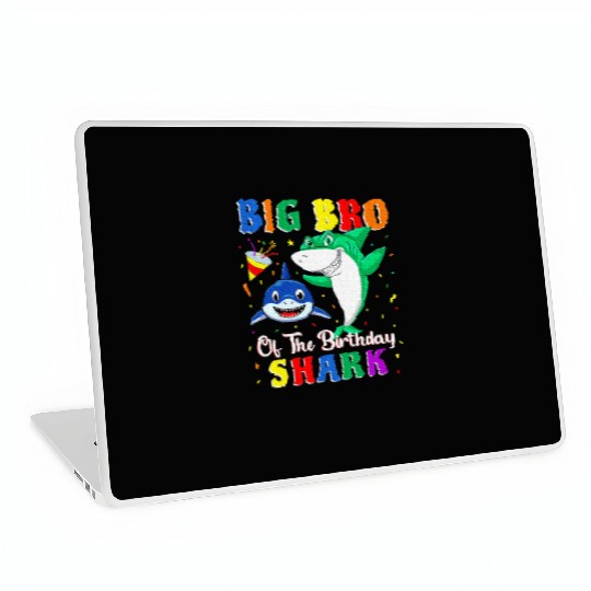 Big Bro Of The Shark Birthday Family Birthday Laptop Skins