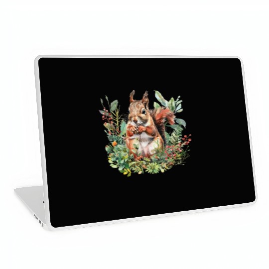 Squirrel Clipart - Woodland Creatures Art, Cute Laptop Skins
