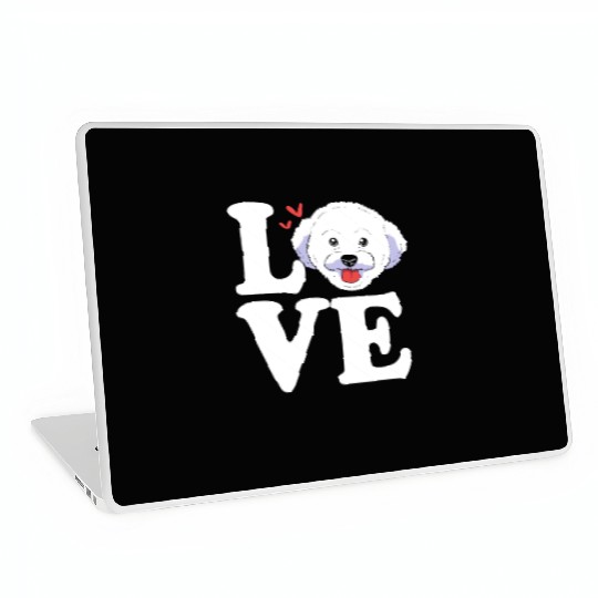 Cute Dog Face I Love My Bichon Frise Laptop Skins