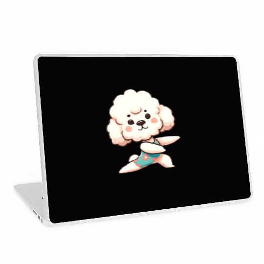 Poodle yoga workout fitness sporty dog Laptop Skins