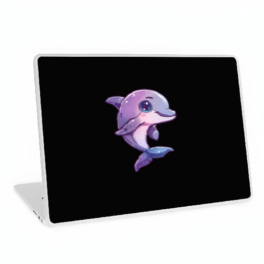 Adorable Purple Dolphin Fantasy Creation Laptop Skins