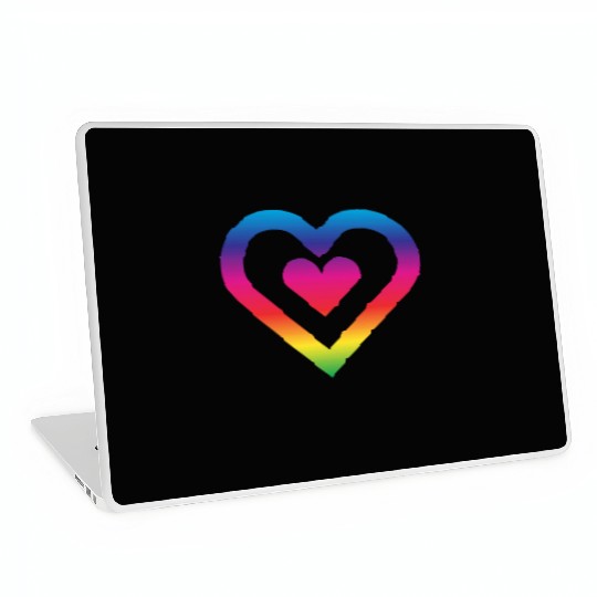 Rainbow Heart Homosexuality LGBT Love Laptop Skins
