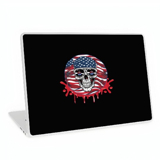 Skull 4th of July Independence Day Cupcakes Laptop Skins