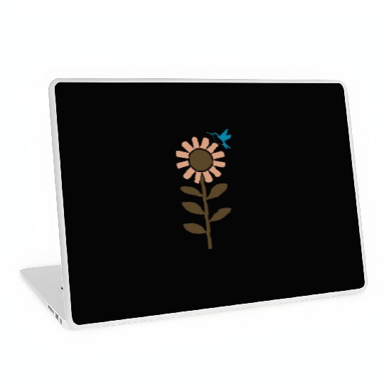 Hummingbird With Flower 3 Color Vector Laptop Skins