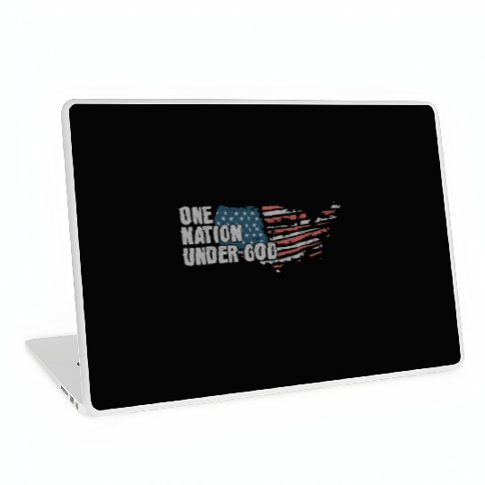 4th Of July One Nation Under God US Flag Faith Laptop Skins