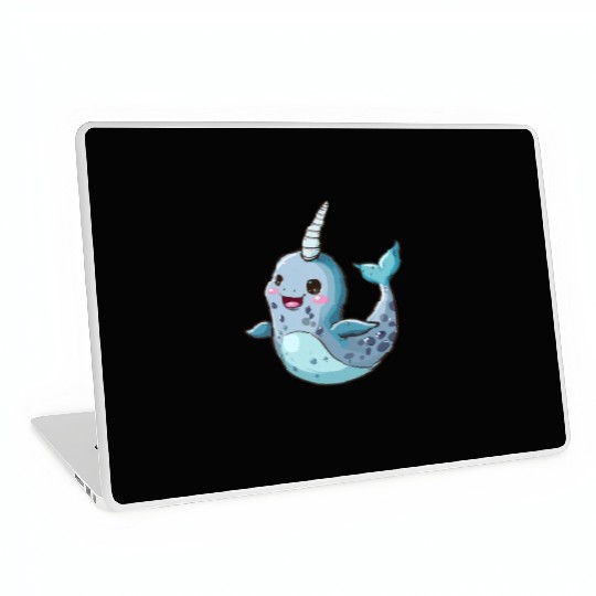 Adorable Narwhal Cartoon Enchantment Laptop Skins