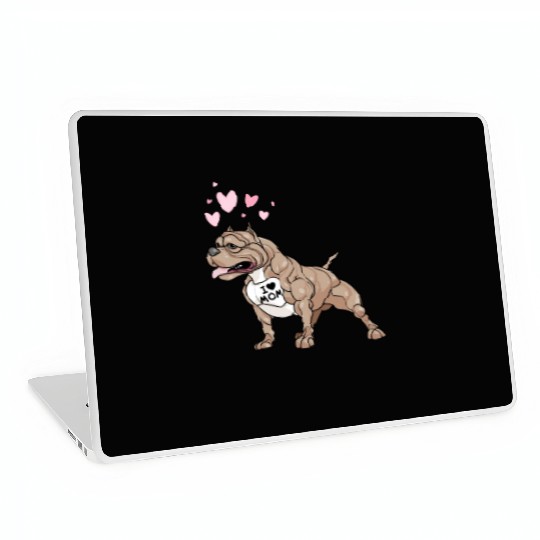 Gifts Dog Pitbull I Love Mom Tattoo Gift Laptop Skins