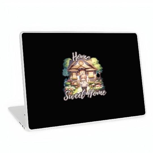 Home Sweet Home House Cabinand Person Waving 1 Laptop Skins