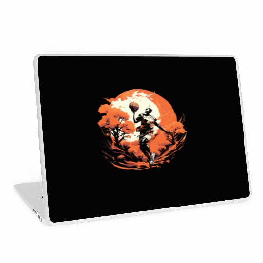 Basketball Player Training Against the Sunset Laptop Skins