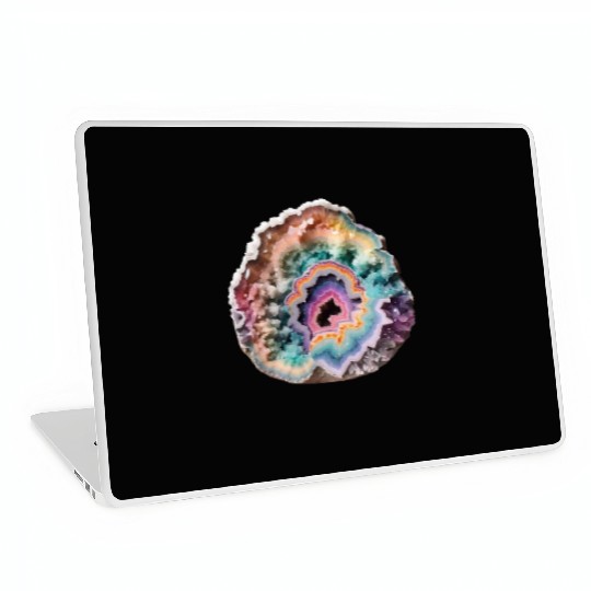 Fantasy Pastel Rainbow Geo Stone Crystal Laptop Skins