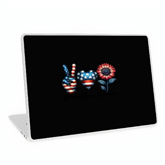Peace Love America Laptop Skins