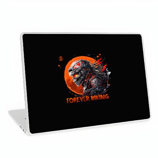 Forever Biking: Skull Emblem Motorcycling Laptop Skins