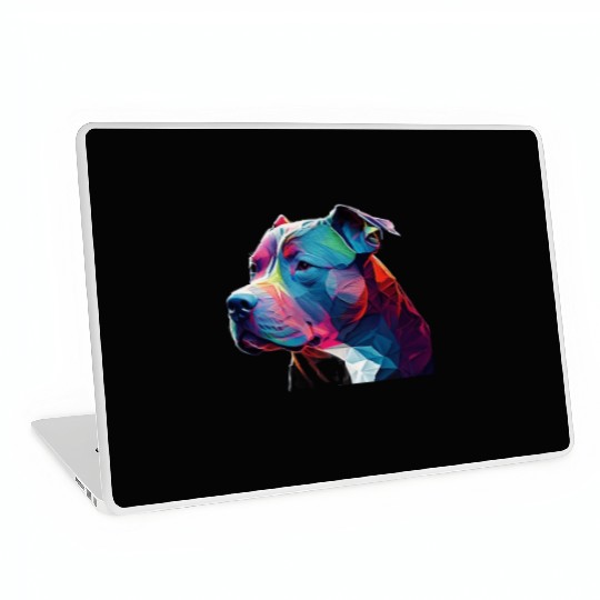Blue Nose Pitbull Neon Face Origami Laptop Skins