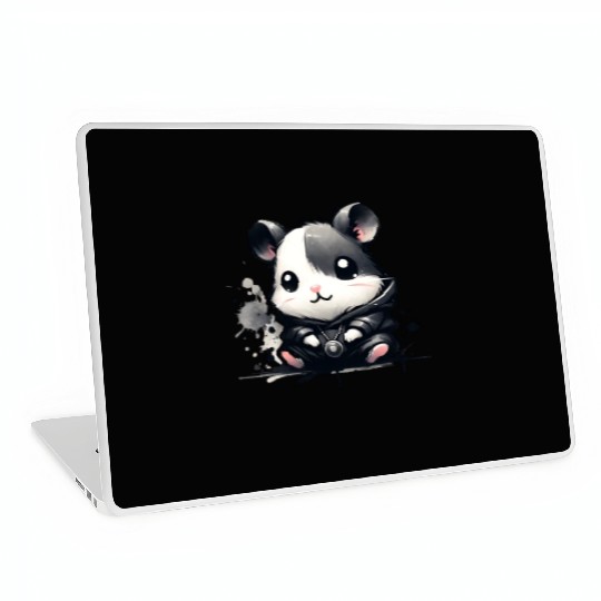 Charcoal Hip Hop Hamster Laptop Skins
