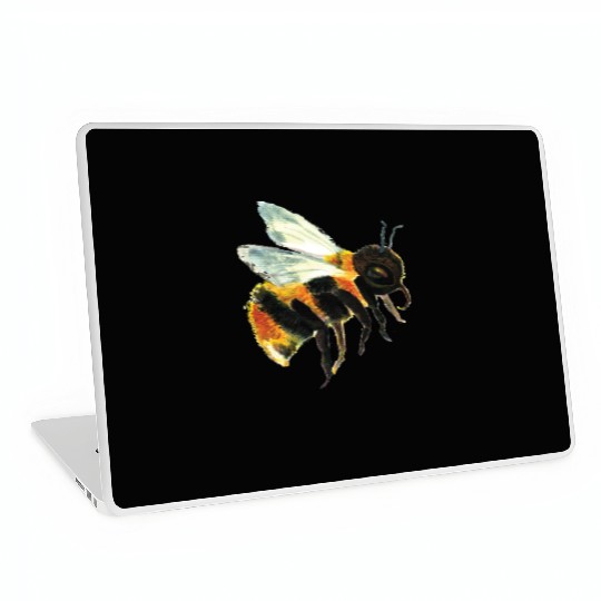 Cute Bumble Bee Flying Illustration Laptop Skins