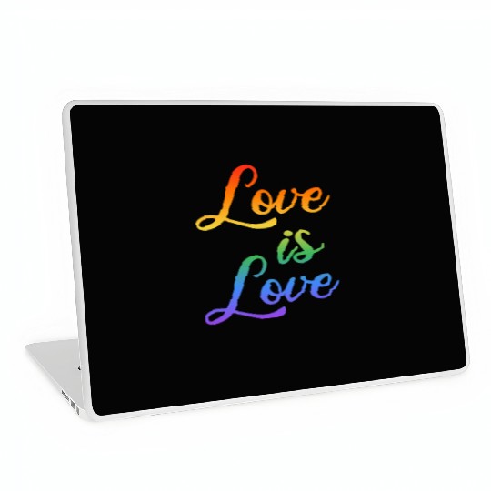love is love rainbow colored letters Laptop Skins