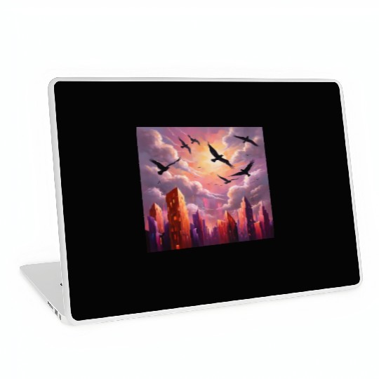 Geometric Twilight City Laptop Skins