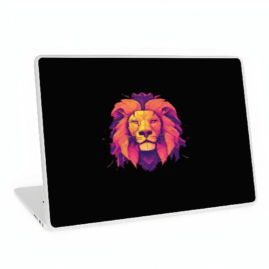 Majestic lion face Laptop Skins