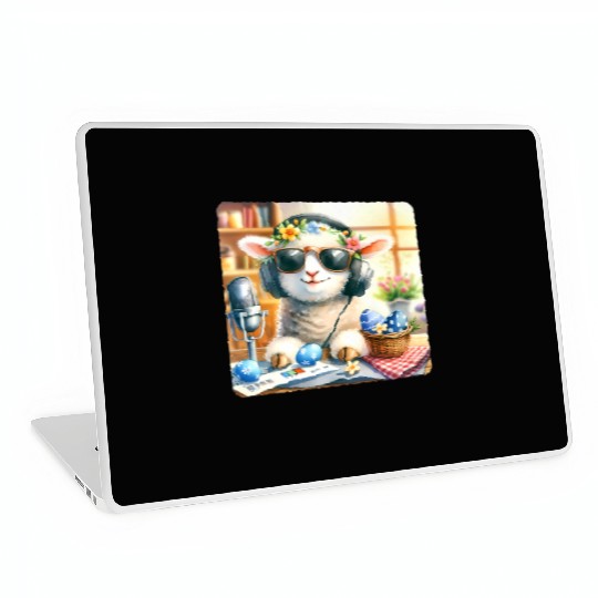 Easter Lamb Cozy Sunglasses Treats Laptop Skins