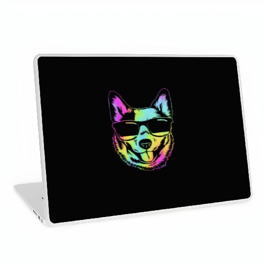 Retro Australian Cattle Dog With Sunglasses Laptop Skins