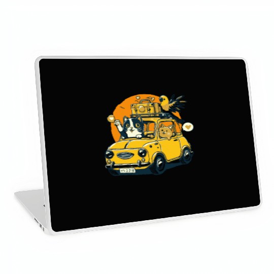 Road Trip by Car : Life's Better with Cat Friends Laptop Skins