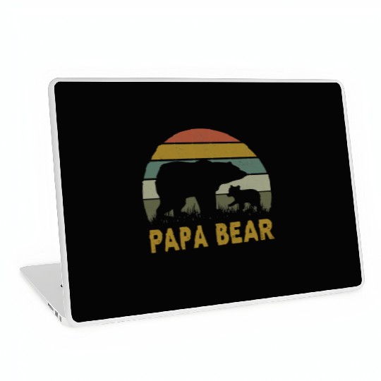 Papa Bear 1 Cub 1 Kids Father's Day Bear Dad Laptop Skins