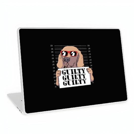 Dog With Sunglasses Mugshot Funny Weimaraner Laptop Skins