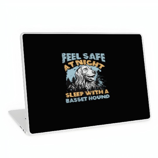 Basset Hound Feel Safe At Night Sleep Laptop Skins