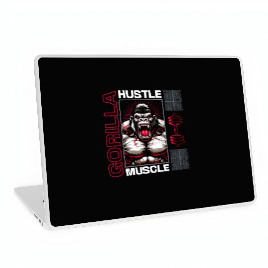 angry gorilla at the gym Laptop Skins