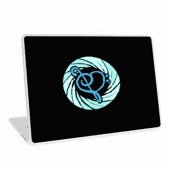 Music Bass Clef Heart Love Note Treble Sound Logo Laptop Skins