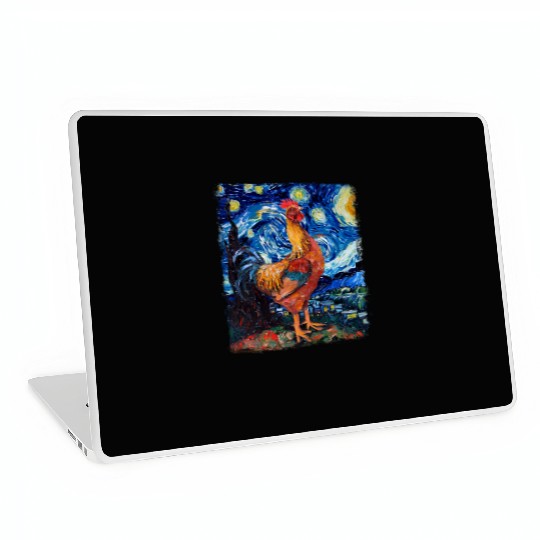 Chicken Farm Farmer Farming Starry Night Painting Laptop Skins