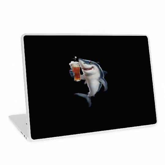 Shark Drinking Beer Realistic Laptop Skins