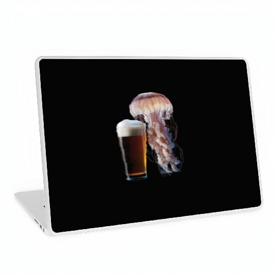 Jellyfish Drinking Beer Realistic Laptop Skins