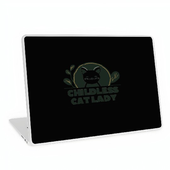 childless cat lady Laptop Skins