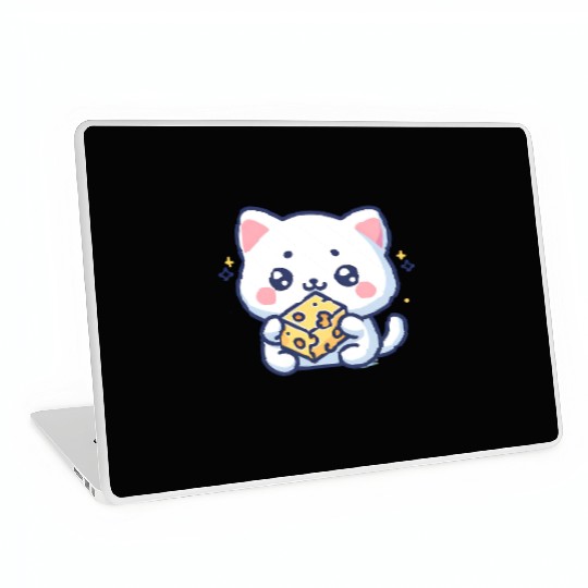 Cheese Cube Cat Laptop Skins
