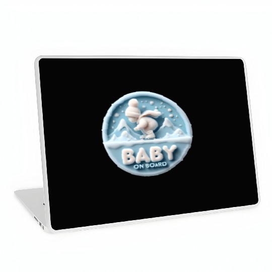 Baby on Board Skateboard Announcement Laptop Skins