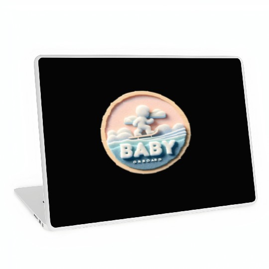 Baby on Board Skateboard Announcement Laptop Skins