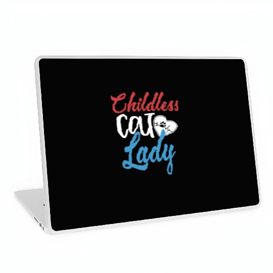 Vintage And Retro Funny Childless Cat Lady Laptop Skins