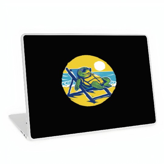 Sea Turtle Chillin on the Beach Laptop Skins