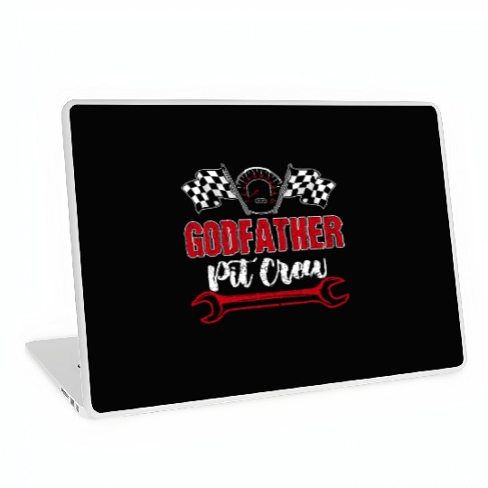 Godfather Pit Crew Birthday Racing Car Laptop Skins