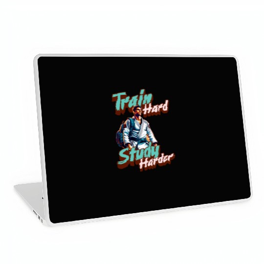 Train Hard Study Harder Jiu Jitsu Laptop Skins