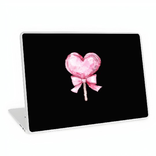 Lollipop with a pink bow Laptop Skins