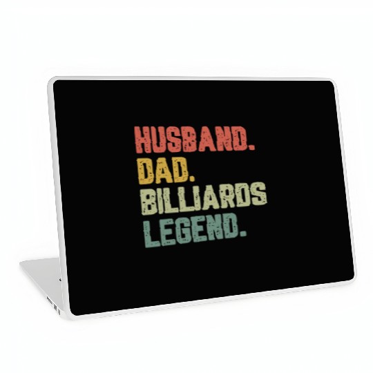 Husband Dad Billiards Legend Funny Father Laptop Skins
