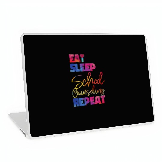 School Counselor Watercolor Eat Laptop Skins